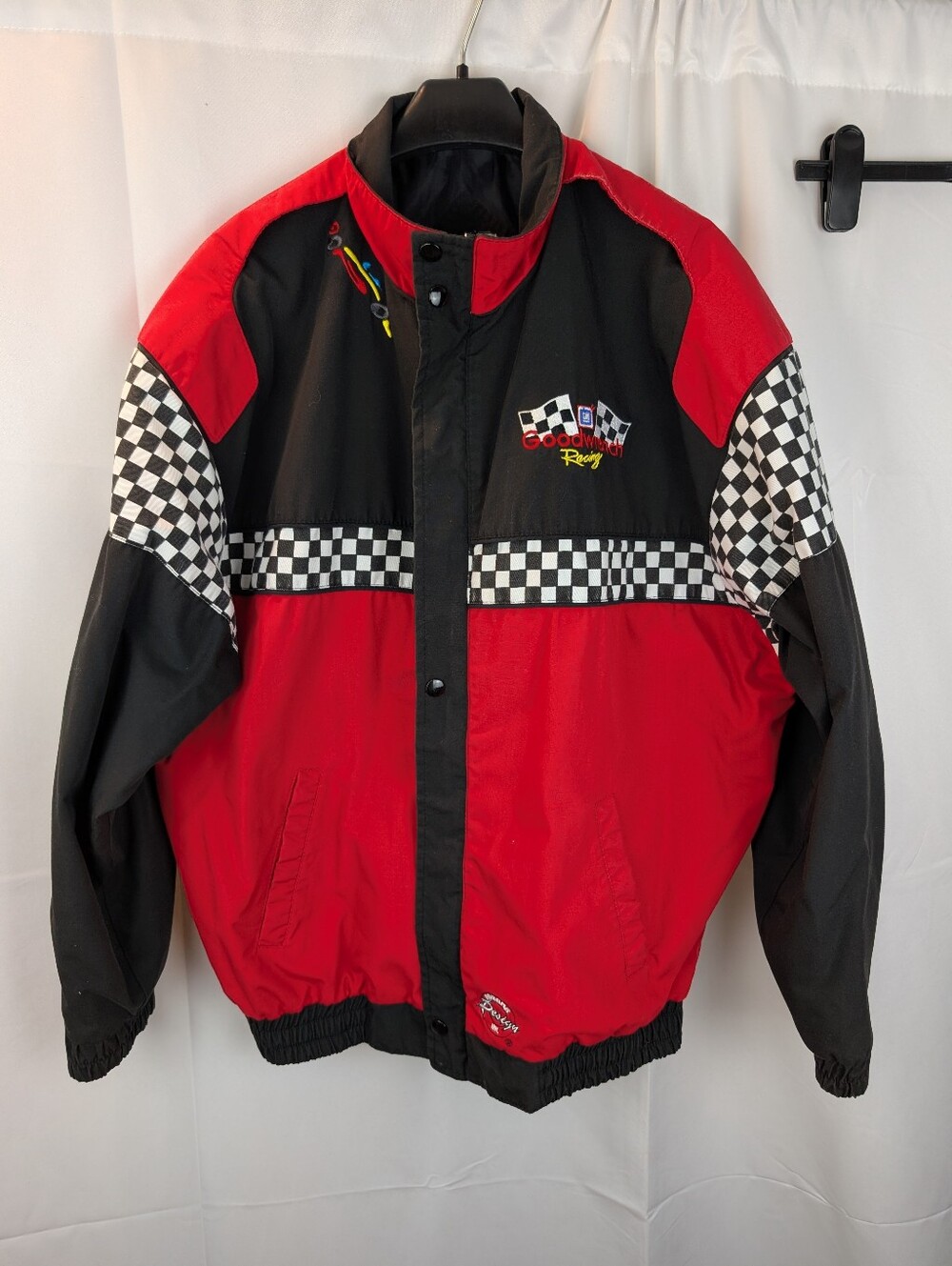 VINTAGE 1990s GM GOODWRENCH RACING JACKET - MADE IN CANADA XL In Vguc
